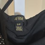 AFRM Mila Rhinestone Rose Mini Dress in Black Noir Small Photo 6