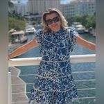 House of Harlow 1960 Melba blue floral ruffle button down dress Sz Medium Photo 1