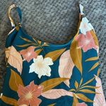 Kona Sol  Tropical Teal Pink Floral Crossback Swimsuit Size Med EUC #1387 Photo 2