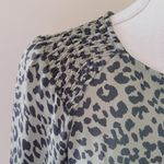 Massini  olive leopard blouse size medium Photo 1