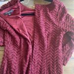 Sharagano  Womens 4 Burgundy Lace Overlay Shift Bell Sleeve Christmas Church Photo 4