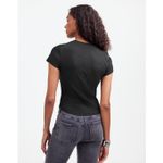 Madewell Regenerative Cotton Ribbed Crewneck Tee Shirt Jet Black Medium NWT Photo 2