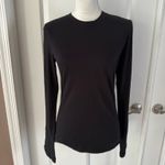 Theory Black Tiny Long-Sleeve Tee in Organic Cotton. Size L. MSRP $95 Photo 6