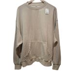 Free People  Slow It Down Pullover Sweatshirt Light Sand Oversized Comfy Large Photo 2