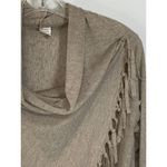 Chico's  Rosette Women Cowl Neck Poncho Tasseled Sweater Rolled Cuff Brown Small Photo 6