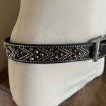 Studded Belt Women's S/M Black Silver Rhinestone Western Fashion Buckle Photo 5