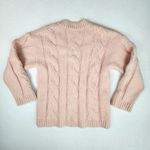 Rumored Oversized V Neck Cable Knit Sweater Size XS Pink New Photo 1