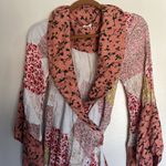 Anthropologie  Floreat Patchwork Effie Robe Peach Kimono Sleeve Size XS/S Photo 6