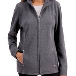 Karen Scott Gray Full Zip Sweatshirt M Photo 0