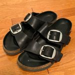 Birkenstock Big Buckle Arizona Sandals in Black and Silver Photo 1