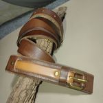 Leather Belt Ann Taylor Loft Brown Brass Buckle Size 36 Medium Genuine Leather Photo 0
