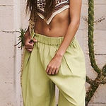 Free People Remi Trousers Celery Juice Women’s SIZE SMALL boho festival cotton Photo 0