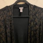Chico's Travelers Black Open Front Cardigan With Gold Deco Print Size 1 (M) Photo 1