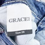 GRACE IN LA Fleur de Lis Embellished Rhinestone Bling Boot Cut Jeans Size 28 Photo 6