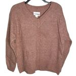 H&M Wool Alpaca Blend V-neck Pullover Sweater tan pink Size S Photo 0
