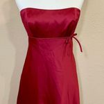 Alfred Angelo Red Satin Strapless Dress Photo 2