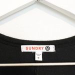 Sundry Ruched Blouson 3/4 Sleeve Stretch Bodycon Mini Dress Black Size 0 / XS Photo 6