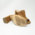 Pelle Moda  Toni Genuine Suede Leather Open Toe Studded Embellished Mules Heels 6 Photo 3