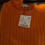 ZARA Orange Cropped Sweater Size m Photo 3