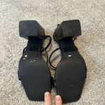 Lulus Black High Heels Shoes Mabie Black Ankle Strap High Heel Sandals Size 10 Photo 3