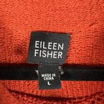 Eileen Fisher  Cotton Roll Neck‎ Knit Sweater Large Orange Cottagecore Fisherman Photo 4