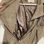 Moon River  Faux Suede Fringe Moto Jacket size Small Photo 6