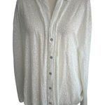 Judith March  Beach Cowgirl White Sequined Button Down Shirt Top Size Large Photo 0