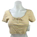 Urban Outfitters NEW  BDG Yellow Multicolor Striped Scoop Tie Front Crop Top Sz M Photo 0