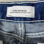 ZARA  Dark Wash Frayed Hem A-Line Denim Skirt Photo 4