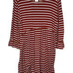 JODIFL  Women's Dress Flowy Ruffle Midi Striped Long Bell Sleeve‎ Stretch Medium Photo 0