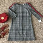 Violet Weekend Plaid a red Stripe Dress Midi Black & White Size L NWT $98.00 Size L Photo 9