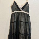 ALLOY Black and Cream Lace Trim Spaghetti Strap Dress Photo 0