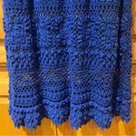 Tadashi Shoji  Alana Crochet Knit Dress in Cobalt Blue w/ Nude Lining Size Medium Photo 8