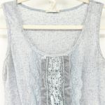 Mine Womens VTG Y2K Coquette Fairycore Beachy Linen Blend Lace Tank Top Size M Blue Size M Photo 1