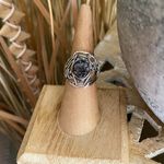 Russian Shungite Solid Sterling Silver Israeli Style Ring Size 7 Photo 0