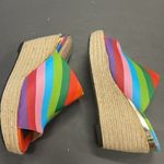 J Renee Prys rainbow striped wedge sandal Size 9.5 Photo 1