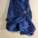 Jessica McClintock VTG  80s  Satin Blue Strapless Bubble Mini Dress Sz 5 Photo 5
