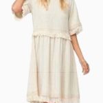 Hailey & Co. Limelush Linen blend fringe hem dress Photo 10