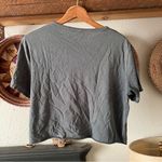 Hand painted sardines on cropped isto shirt Gray Photo 3