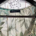 Maven West ‎ Sheer Floral Blouse Women's M 100% Cupro Tropical Lightweight Top Photo 1