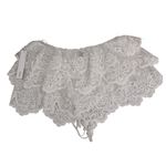 AQUA  Lace Ruffle Halter Top Ivory Cropped Sleeveless Party Layered‎ Blouse Photo 4