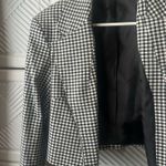 ZARA Black and White Houndstooth Cropped Blazer Photo 4