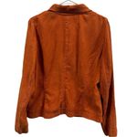 RQT Vintage Lightweight Sueded Orange Button Front V Neck Collared Jacket Medium Photo 2