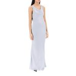 Norma Kamali Maria Gown in Silver Small New Womens Long Maxi grey dress Photo 11