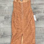 Bardot Womens Orange Slitted Zippered Corset Lace Sleeveless Halter Dress Photo 7