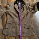 CHAPS  Wool Blend Houndstooth Blazer Elbow Patches 3 Button Single Breasted Photo 7