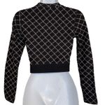 Noli Fitted Long Sleeve Crop Logo Jacquard Print Athleisure Top EUC Size Small Photo 4