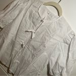 White Puff Sleeve Bow Peplum Top Sz Small Photo 2