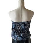Free People NWOT  Ruched Bandeau Top in Blue Floral Paisley Photo 4