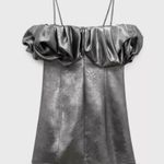 ZARA NWOT Metallic Silver Voluminous Short Dress Size Ref 7707/308 Photo 4